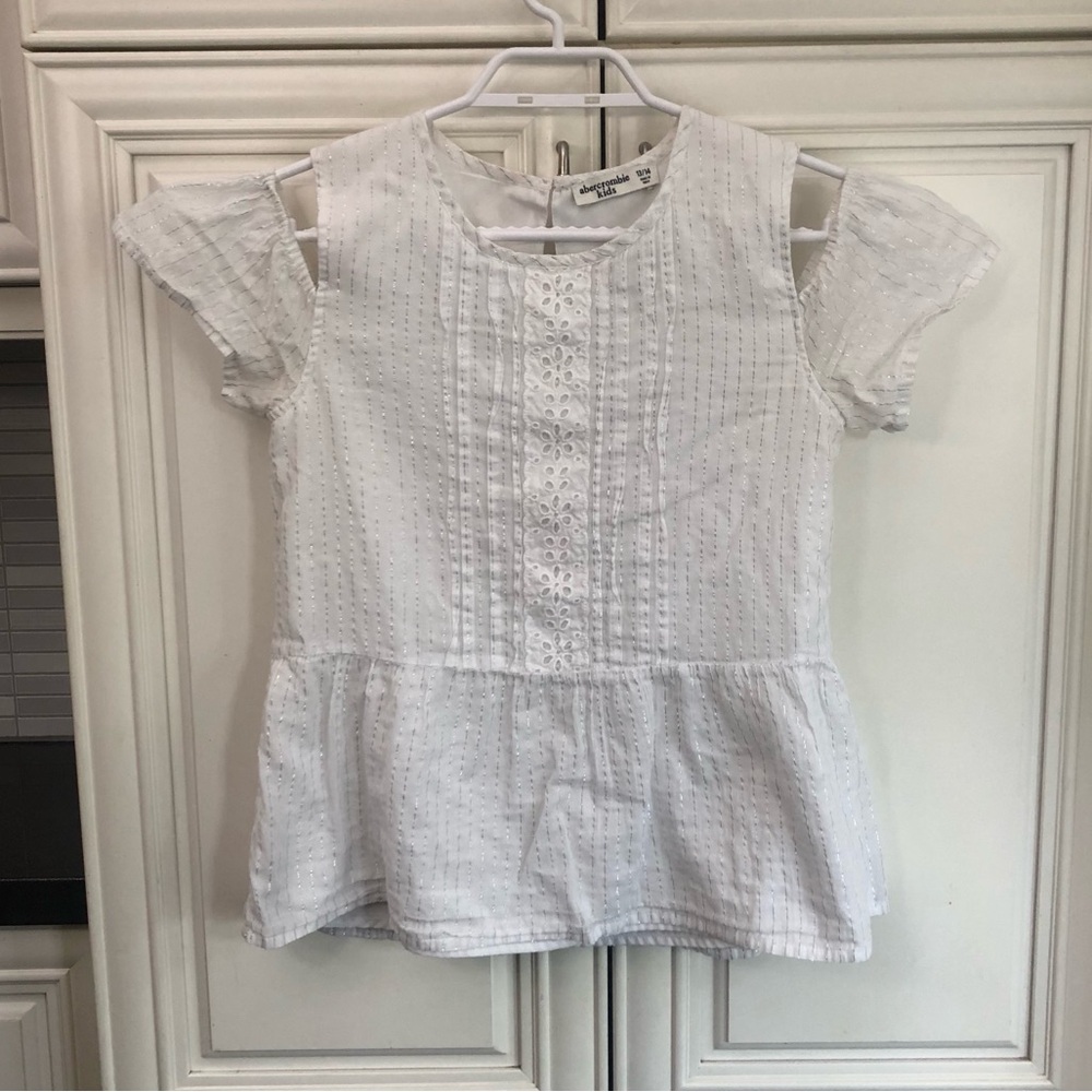 Abercrombie Kids girls white/silver blouse